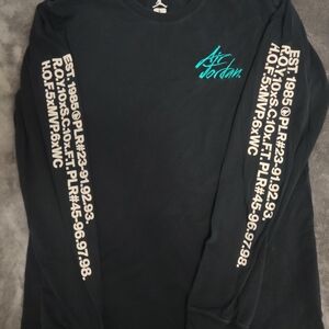 Jordan Black and Teal Long Sleeve Tee